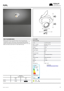 11490509 - Pupil 72 LED warm dim GE (en)