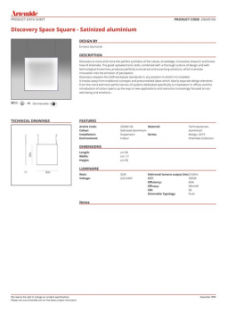 Artemide discovery space square satinized aluminium 2358124 (en)