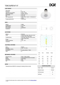 DGA TONO SUPER AF L10° Datasheet (en)