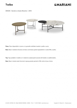 I 4 Mariani TWIBE side and coffee tables (it, en)