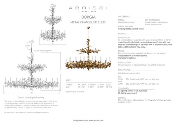 abrissi borgia metal chandelier (en)