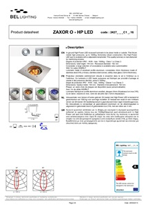 ZAXOR O HP Led datasheet (en, fr)