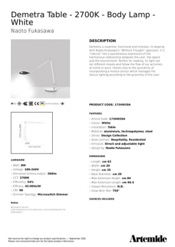 Artemide - Demetra Table 2700K (en)