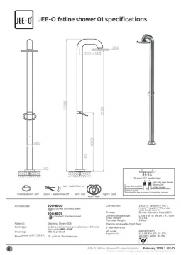 JEE-O fatline shower 01 specifications