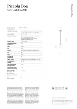 Firmamento Milano PICCOLA BOA pendant (it, en)