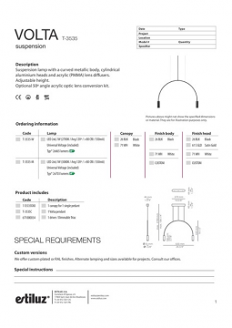 Volta T 3535 T 3536 suspension lamp estiluz (en)