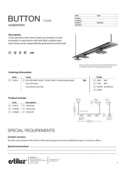 Button T 3305 T 3306 T 3307 suspension lamp estiluz (en)