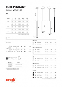 Tube Pendant Data sheet