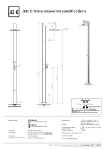 JEE-O fatline shower 04 specifications