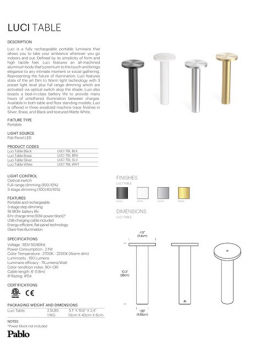 Luci Table - Spec Sheet (en)