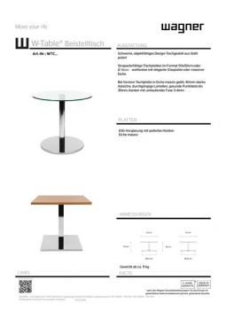 Wagner - W-Table BEISTELLTISCH (de, en)