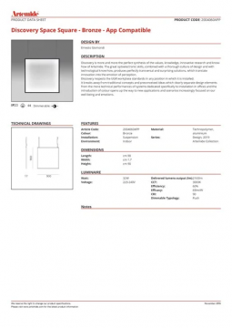 Artemide discovery space square bronze app compatible 4750428 (en)