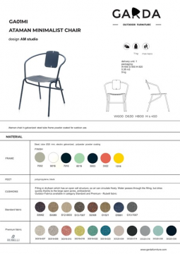 Ataman Minimalist chair - Technical data (en)