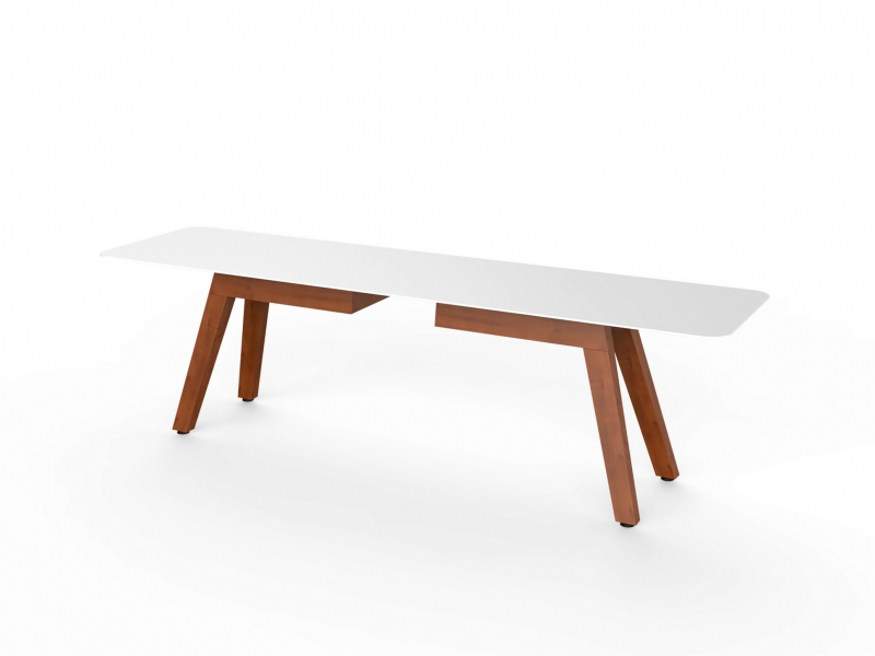 Slim wood bench 160