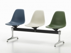 Eames plastic side chair on stretcher